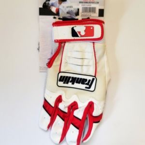 Brand new! Franklin mens right handed batting glove!  Adult lg red and white!